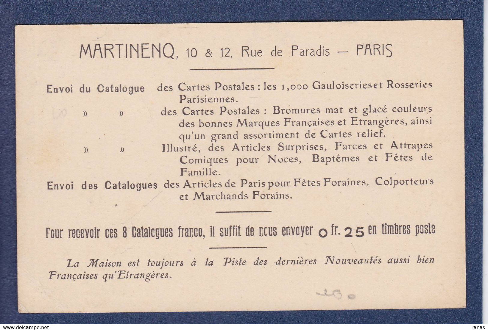 CPA [75] Paris > Arrondissement > Arrondissement: 10 Commerce Shop Devanture Magasin Voir Dos Publicitaire - Paris (10)