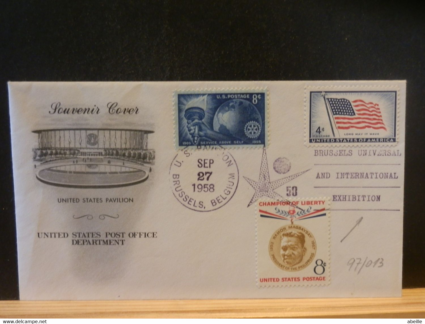 97/0123  DOC.  USA   1958 - 1958 – Brussels (Belgium)