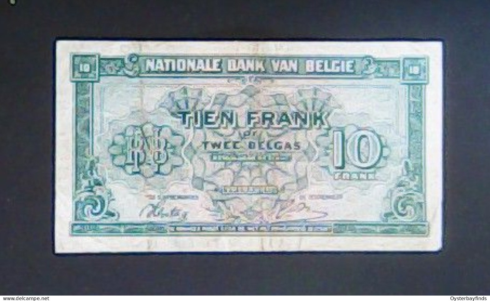 Belgium 1943: 10 Francs - 2 Belgas - 10 Francos-2 Belgas