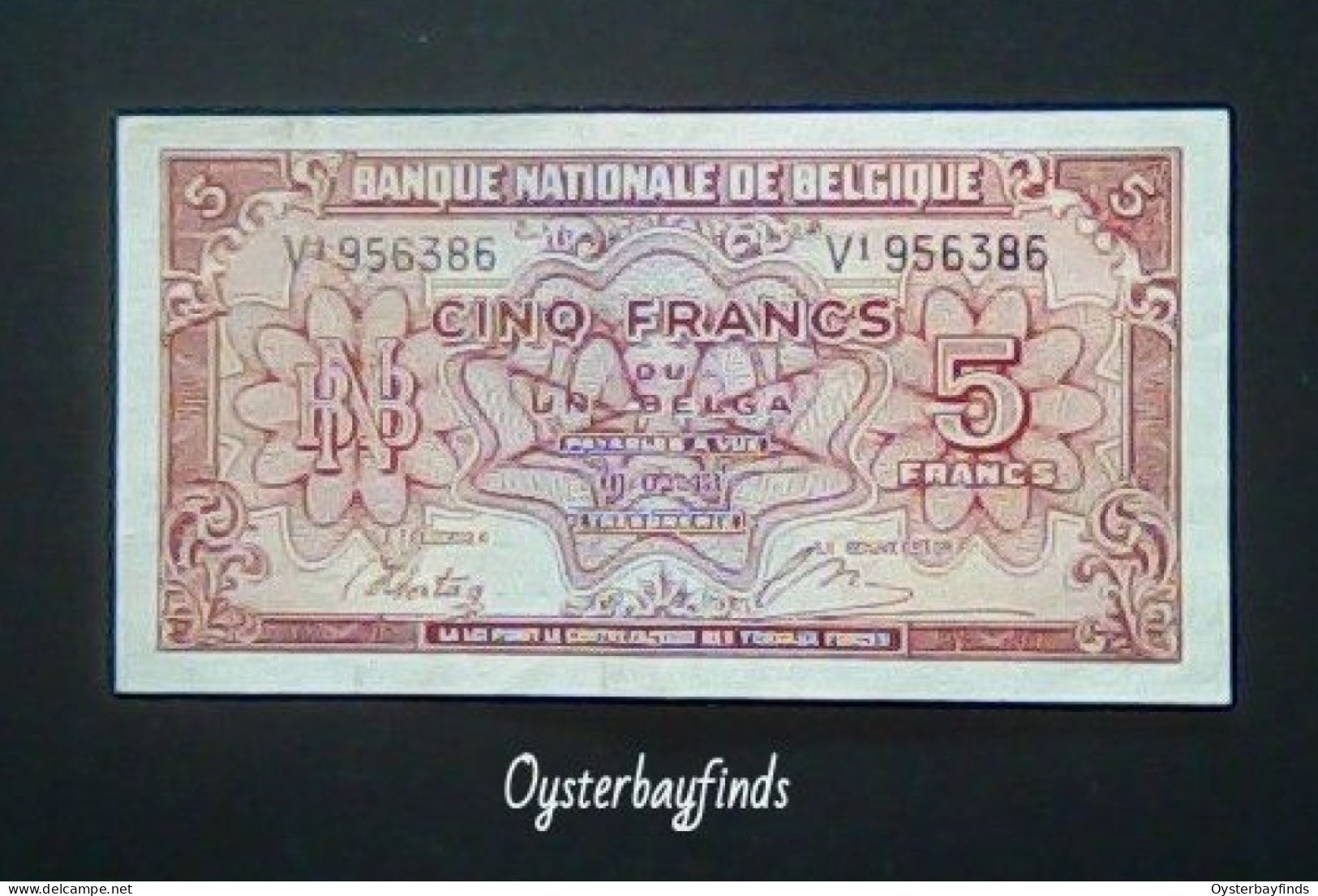 Belgium 1943: 5 Francs - 1 Belga - 5 Franchi-1 Belga