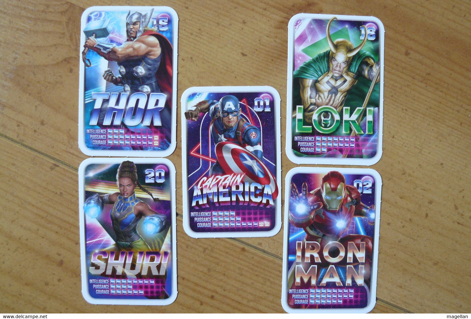 Marvel 2021 - 5 Cartes Différentes - Stickers Leclerc N° 01 - 02 - 15 - 16 - 20  Voir Scan - Marvel