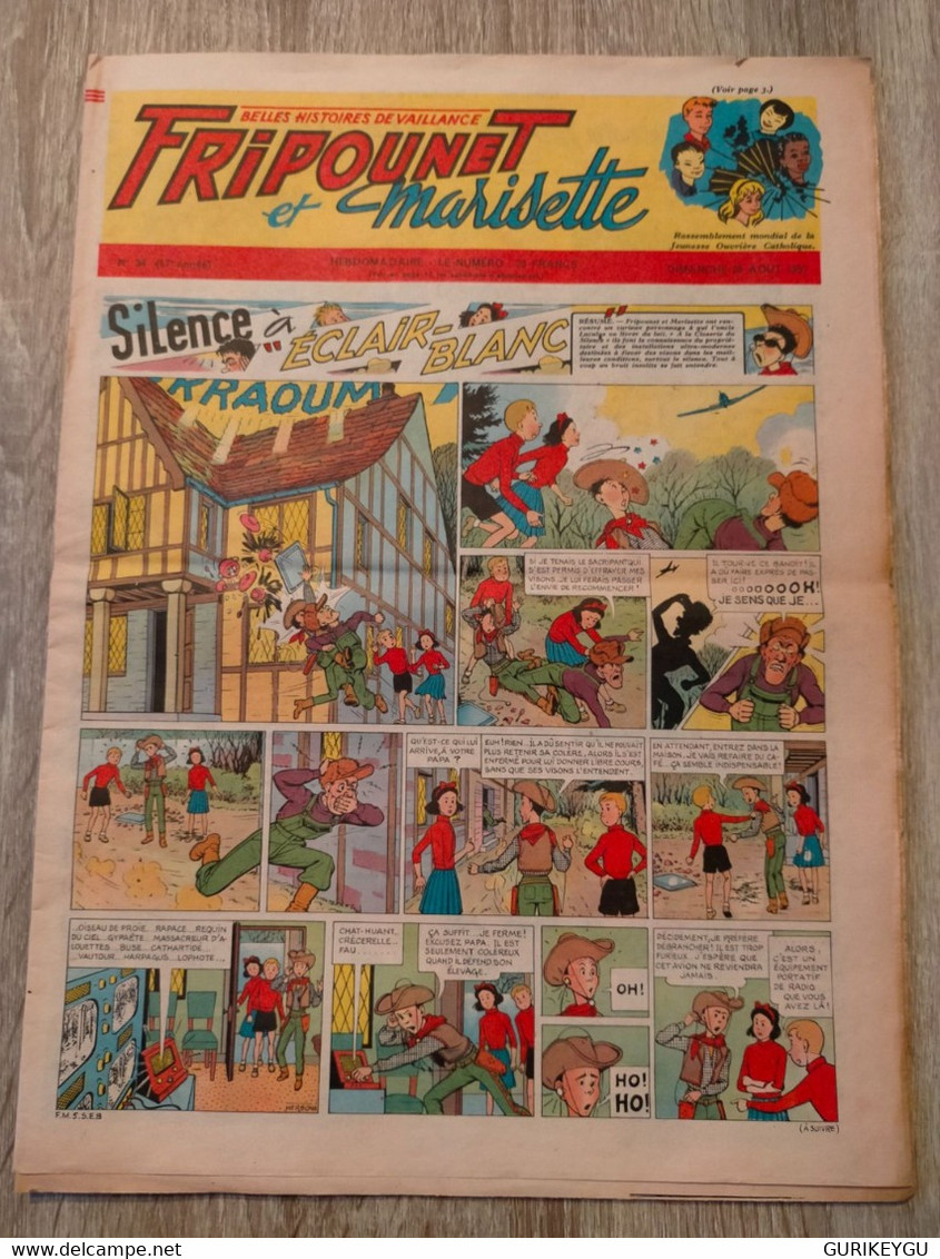 Fripounet Et Marisette N° 34  Sylvain Sylvette  25/08/1957  NOREV - Sylvain Et Sylvette