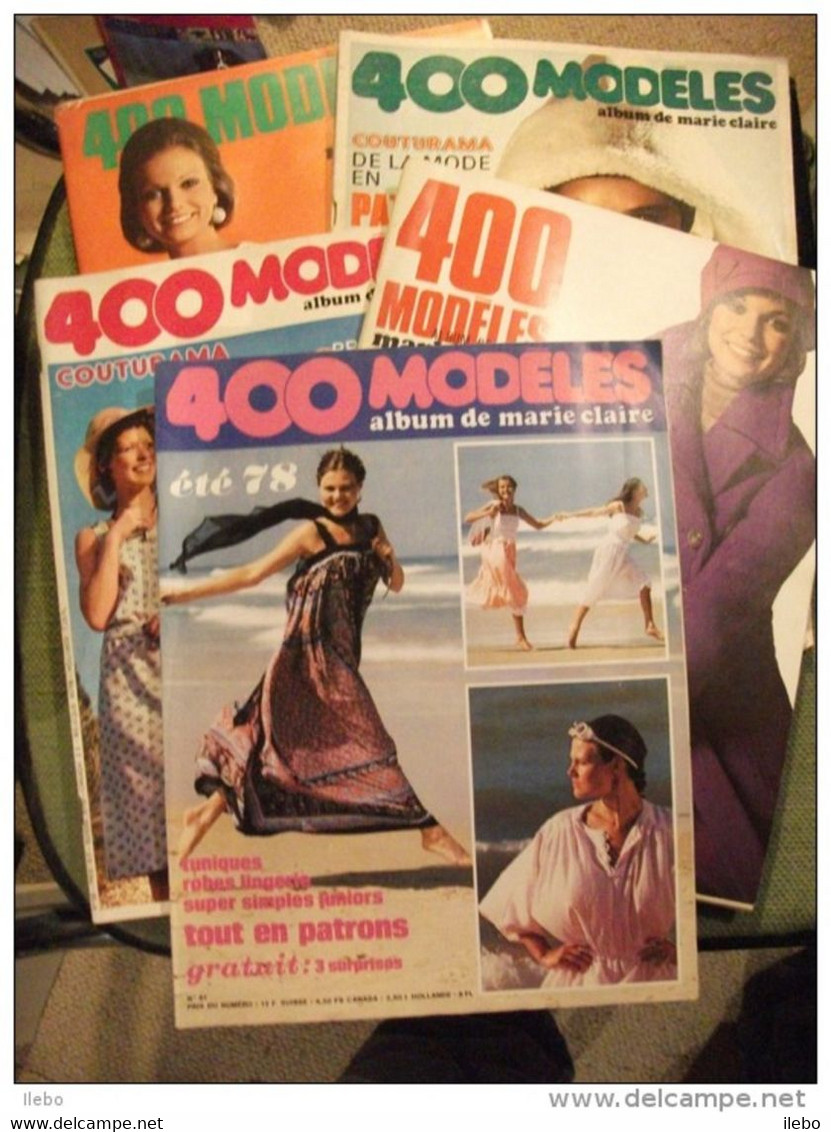 Lot 5 Revue Album De Marie Claire 400 Modèles  Mode Couture Années 1970 Vintage - Lifestyle & Mode