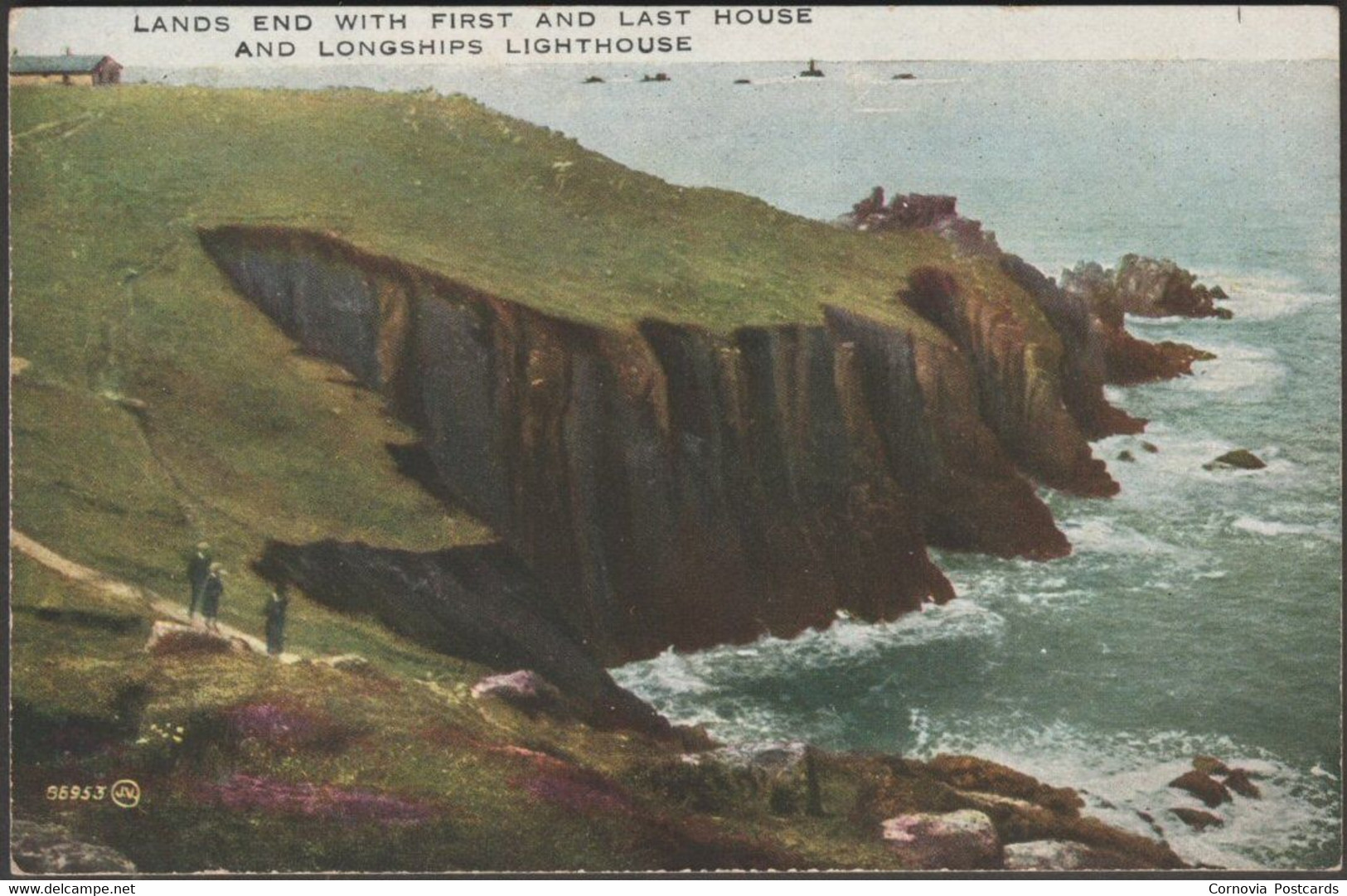 Lands End With First And Last House, Cornwall, 1930 - Valentine's Postcard - Land's End