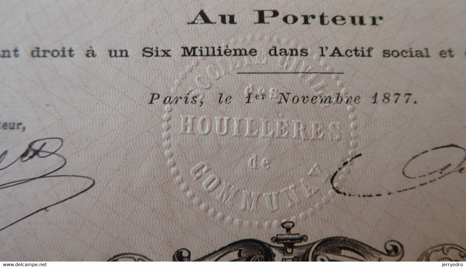 HOUILLERES De COMMUNAY - 1877q - G - I