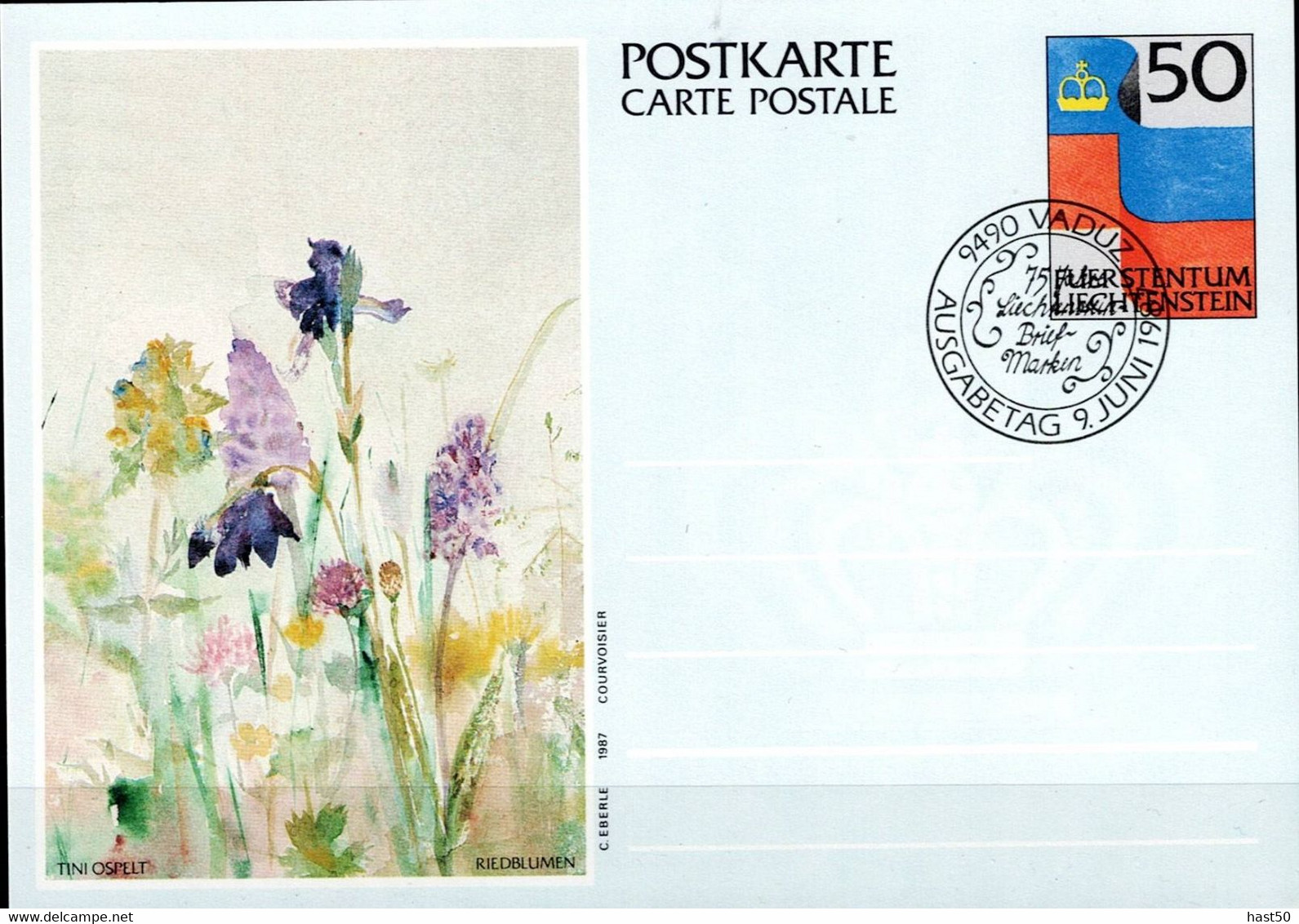 Liechtenstein - Postkarte (MiNr: P 85) 1987 - Gest Used Obl - Ganzsachen