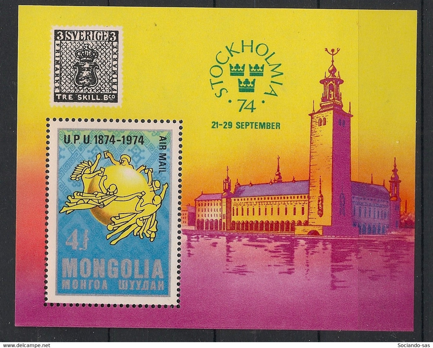 Mongolia - 1974 - Bloc Feuillet BF N°Yv. 37 - UPU - Neuf Luxe ** / MNH / Postfrisch - Mongolie