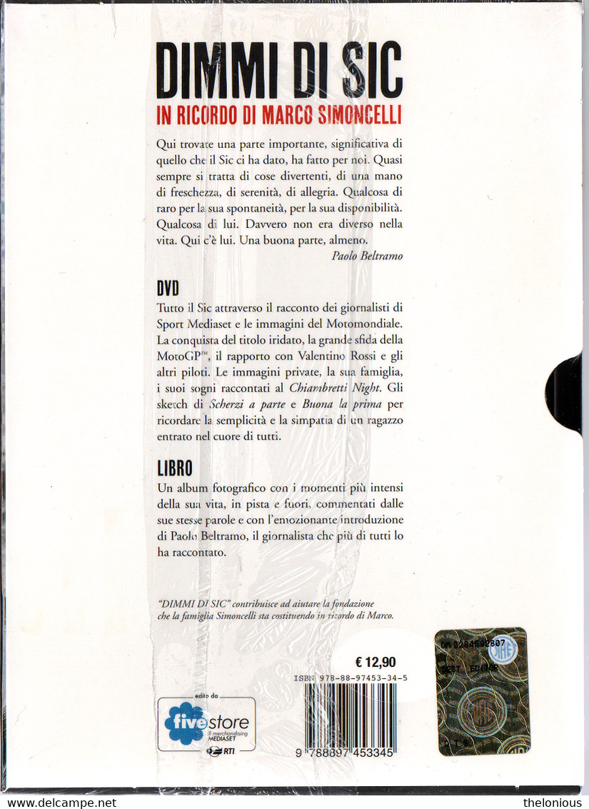 # DIMMI DI SIC - In Ricordo Di Marco Simoncelli - DVD + Libro (nuovo) - Deporte