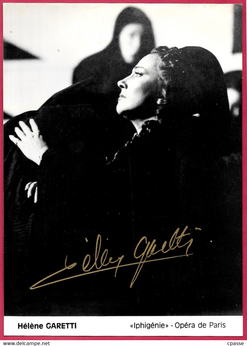 PHOTO Photographie Chanteuse OPERA Hélène GARETTI Soprano "Iphigénie" Opéra 75009 PARIS AUTOGRAPHE * Né 42 Roanne 1939 - Autographes