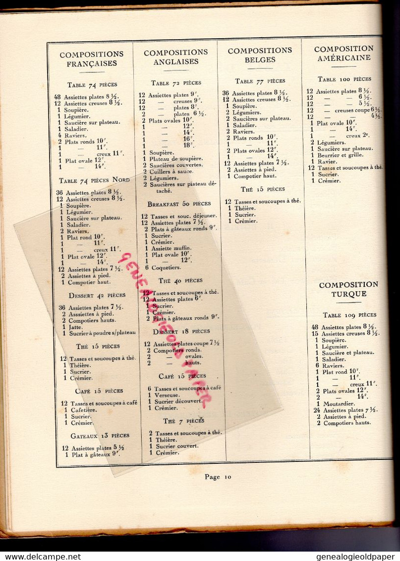 87- LIMOGES- TRES RARE LIVRE HAVILAND PORCELAINE -CATALOGUE DE FORMES 1927- DERBY-DEAUVILLE-TROUVILLE-RANSON