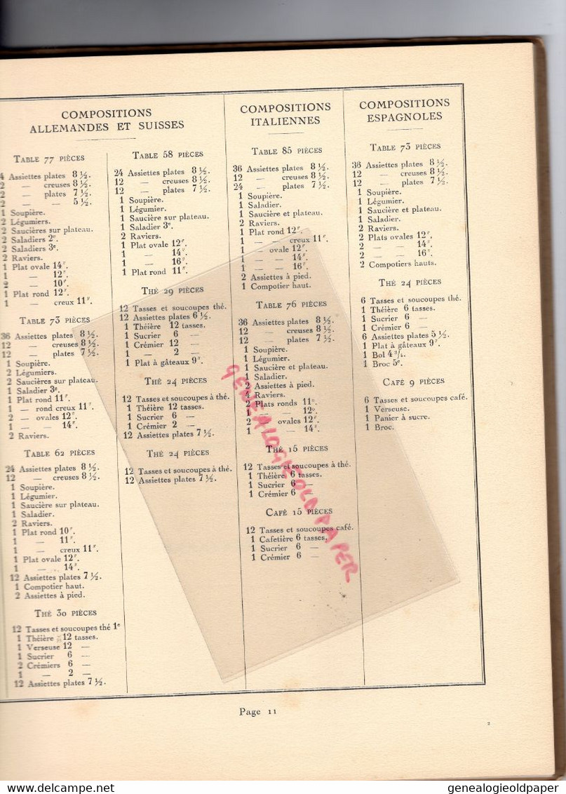 87- LIMOGES- TRES RARE LIVRE HAVILAND PORCELAINE -CATALOGUE DE FORMES 1927- DERBY-DEAUVILLE-TROUVILLE-RANSON