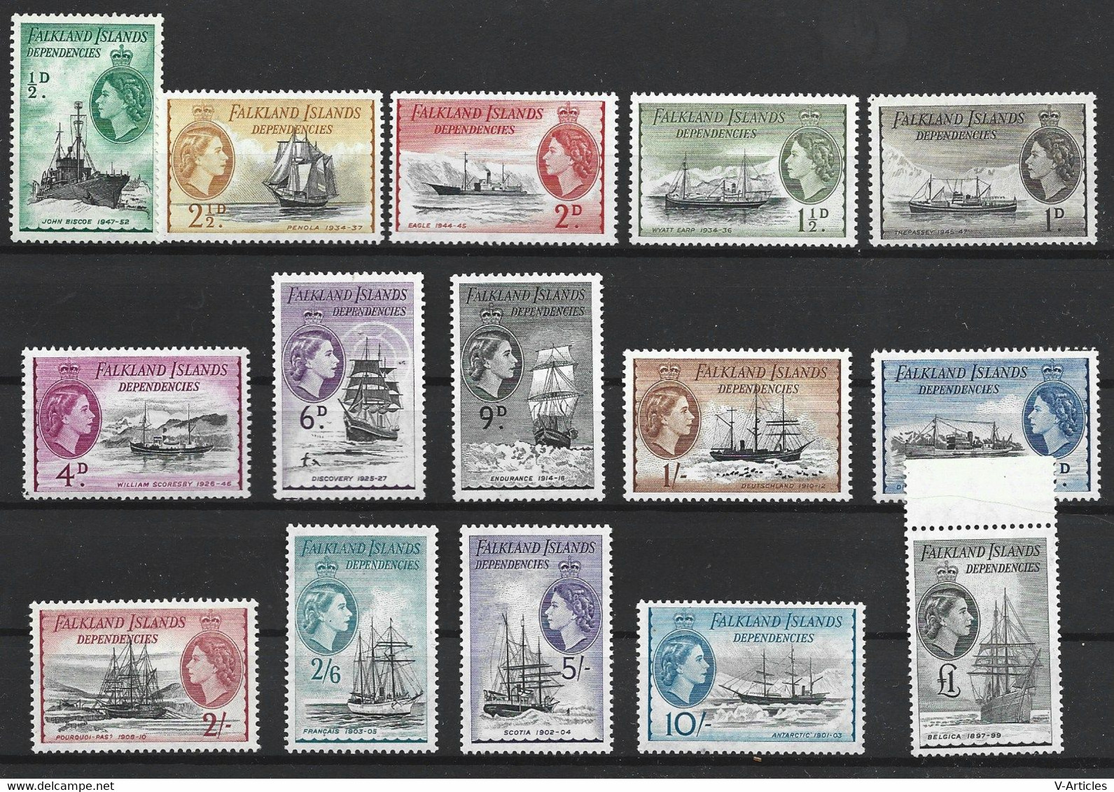 Falkland Islands Bateaux Boats Belle Série Neuf ** VF MNH 1954 - Falkland Islands