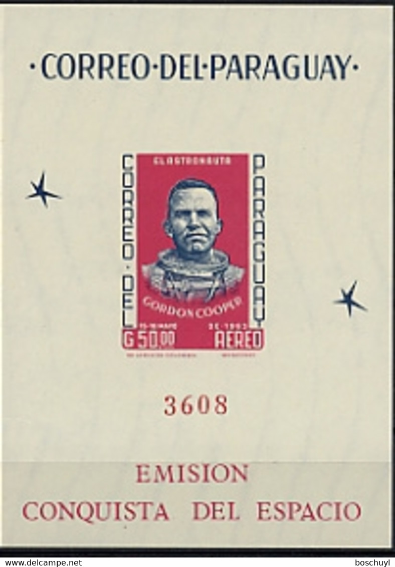 Paraguay, 1963, Space, Astronauts, Mercury, Cooper, MNH Imperforated, Michel Block 47 - Paraguay