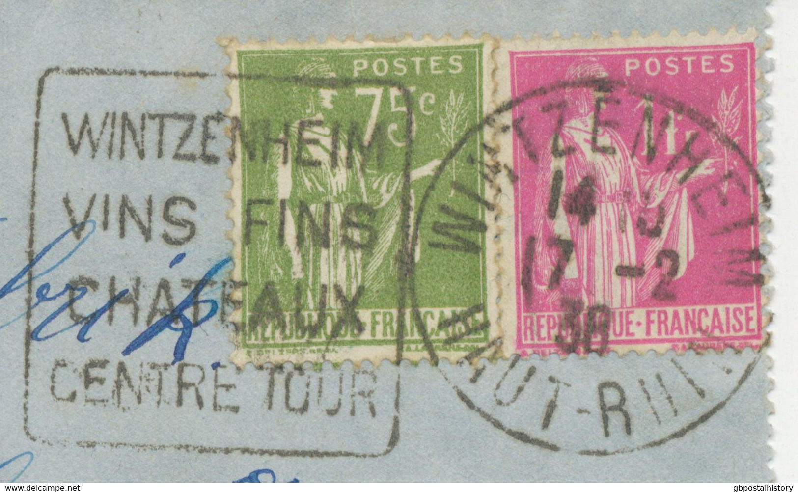 FRANKREICH 1938, Sinnbild Des Friedens 75 C Und 1 Fr Mit Seltene Werbestempel (Datums-Teil Und Werbungs-Teil Verdreht) - Lettres & Documents