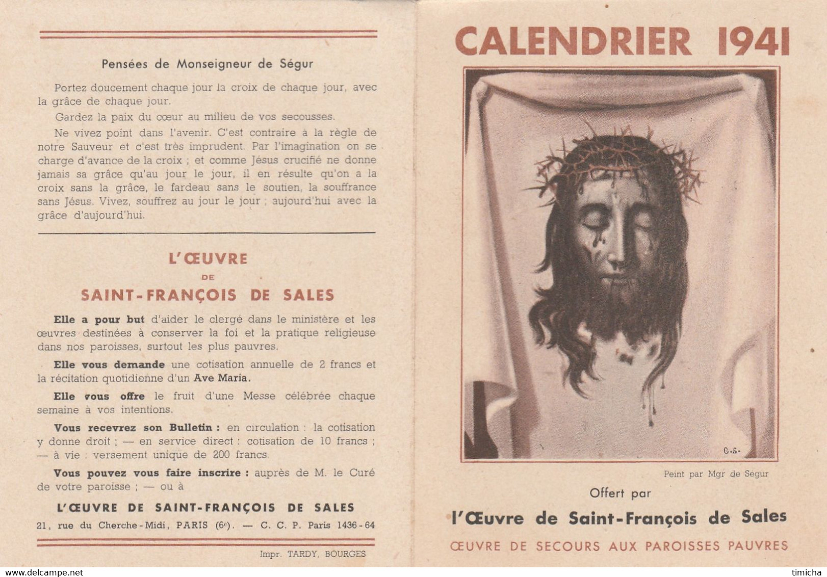 (13)   Petit Calendrier Double 1941 - Tamaño Pequeño : 1941-60