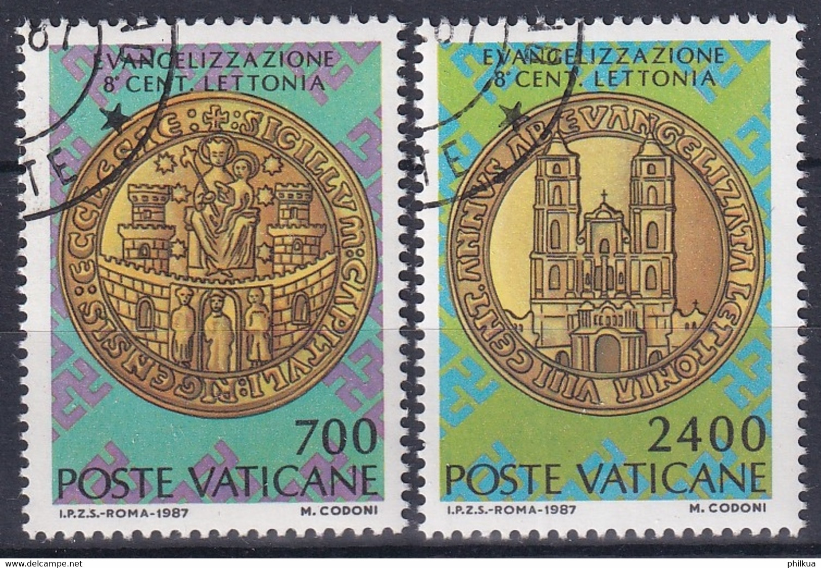 MiNr. 911 - 912  Vatikanstadt1987, 2. Juni. 800. Jahrestag Der Christianisierung Lettlands - Sauber Gestempelt - Used Stamps