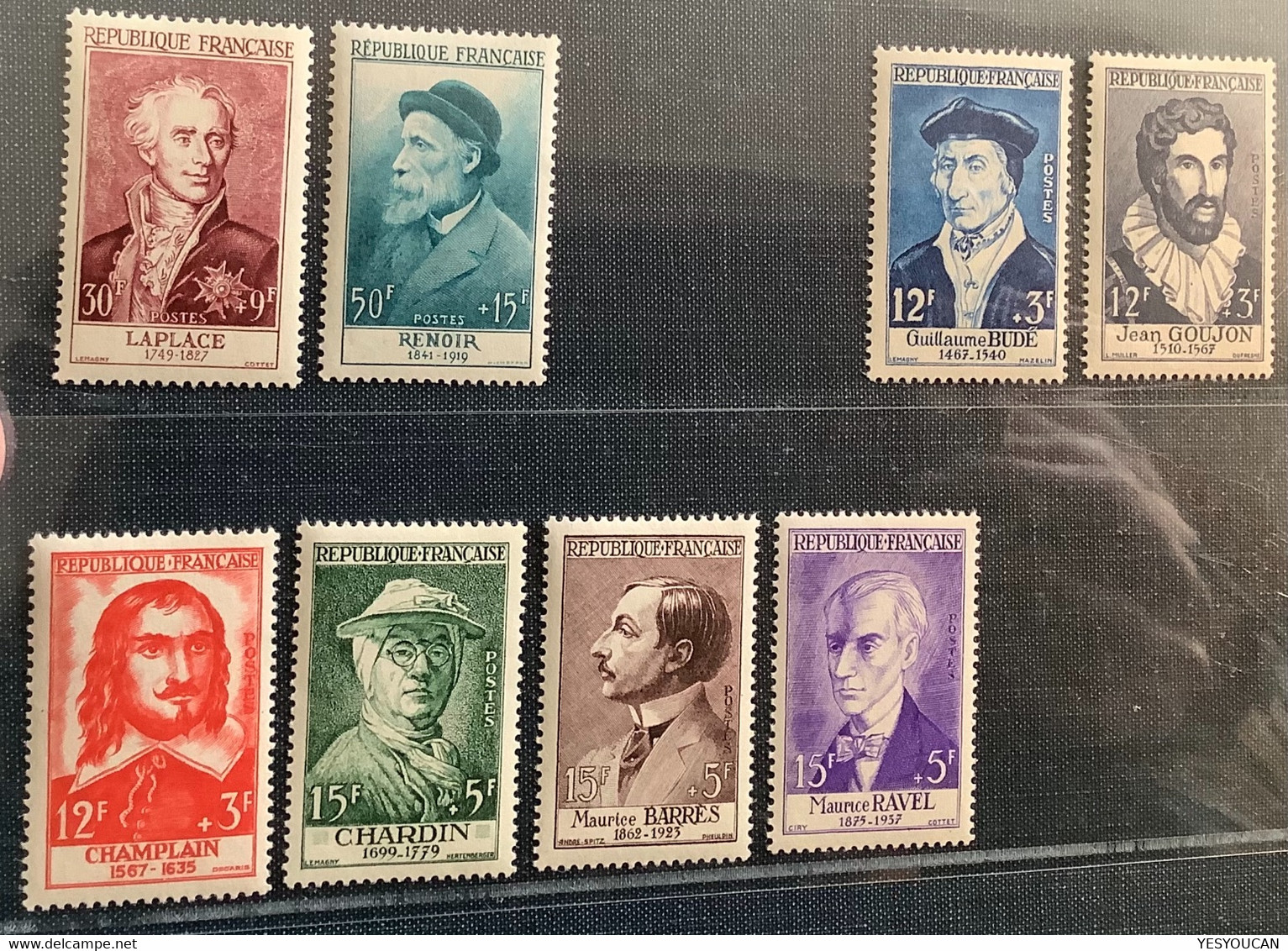 945-950+1027-1032+1066-1071 NEUF SANS CHARNIÉRE** LUXE=280€,1953+1955+1956 Serie Personnages Célébres (France Renoir MNH - Nuovi