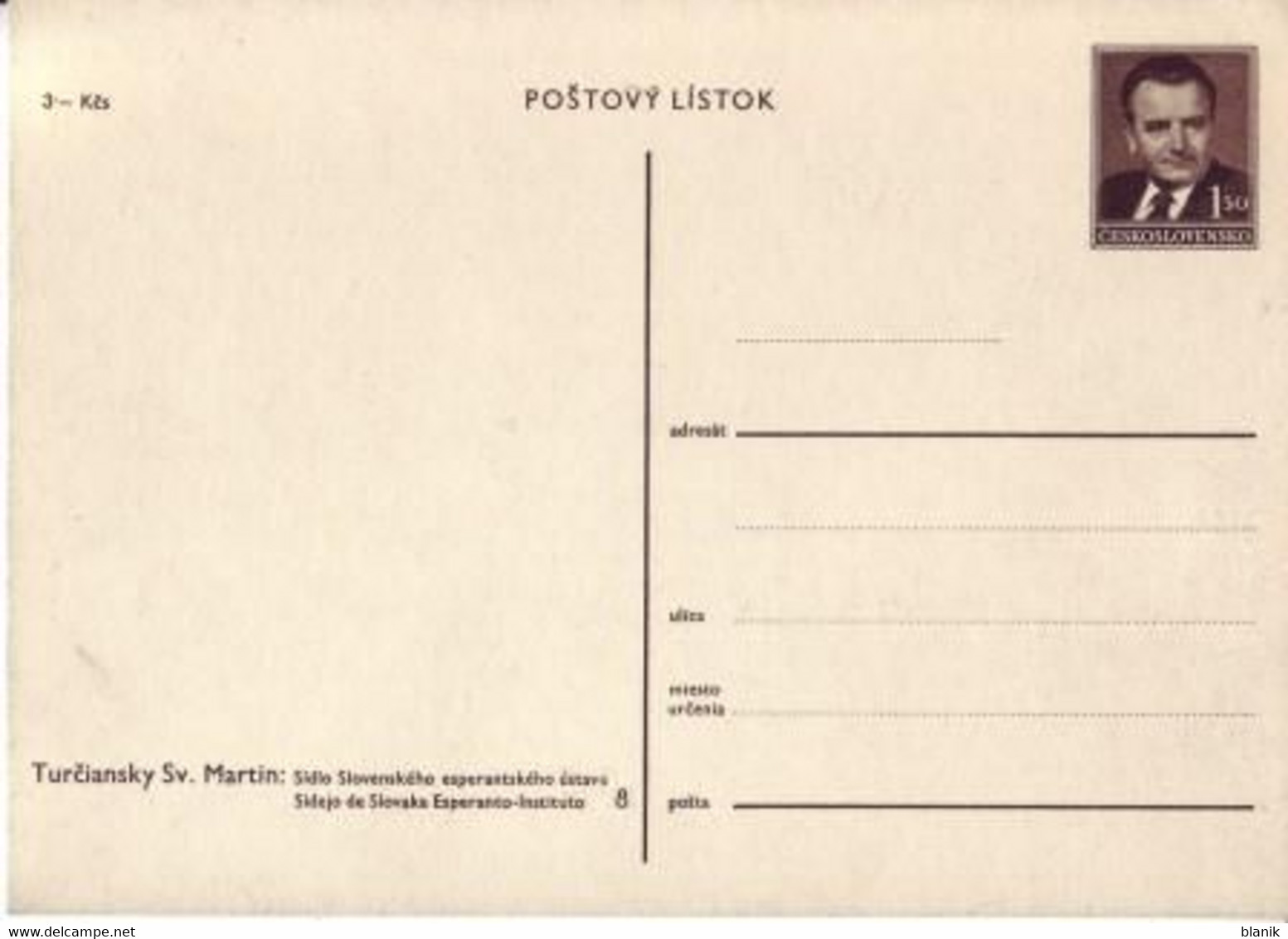 CPH 001 / 08 ** - Bildpostkarte - Turz-Sankt Martin - 1949 / Turčiansky Sv. Martin - Ohne Zuordnung