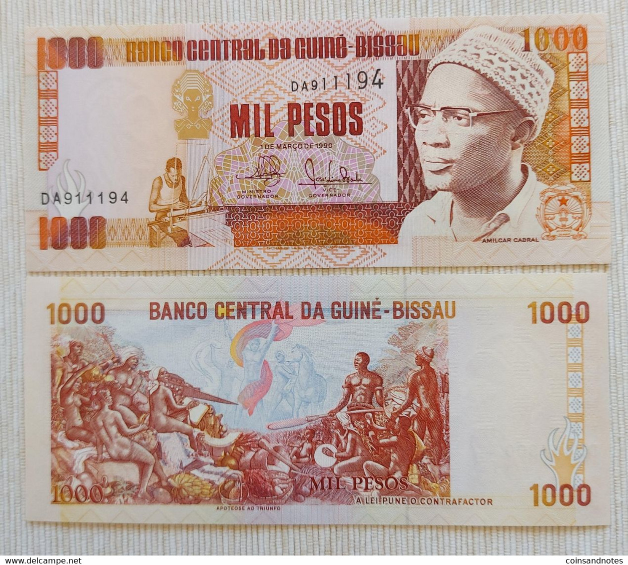 Guinea-Bissau 1993 - 1000 Pesos (Banco Central) - P# 13 -  UNC - Guinea-Bissau