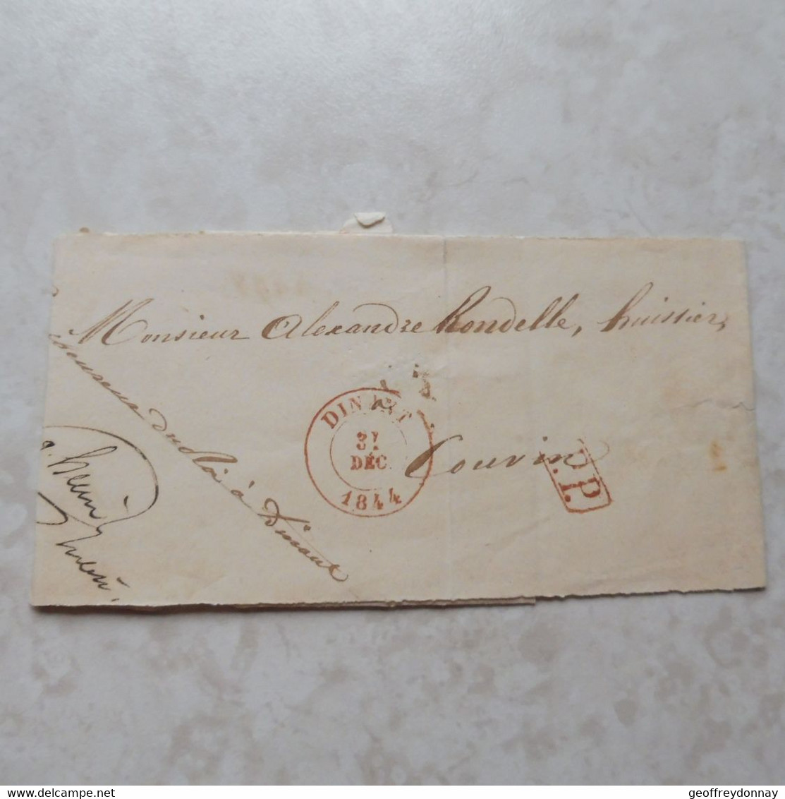 Belgique Belgie Precurseur 1844 Biref Lettre Dinant Couvin Pp - 1830-1849 (Belgio Indipendente)