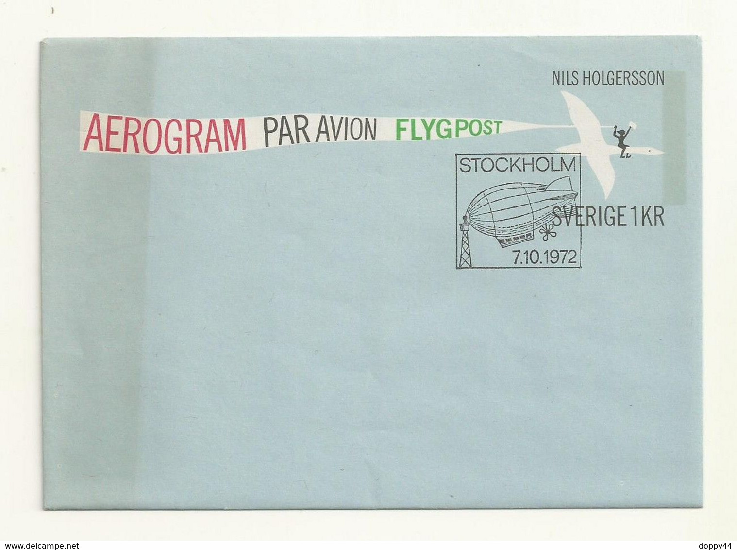 SUEDE AEROGRAMME NILS HOLGERSSON 07/10/1972. - Cartas & Documentos