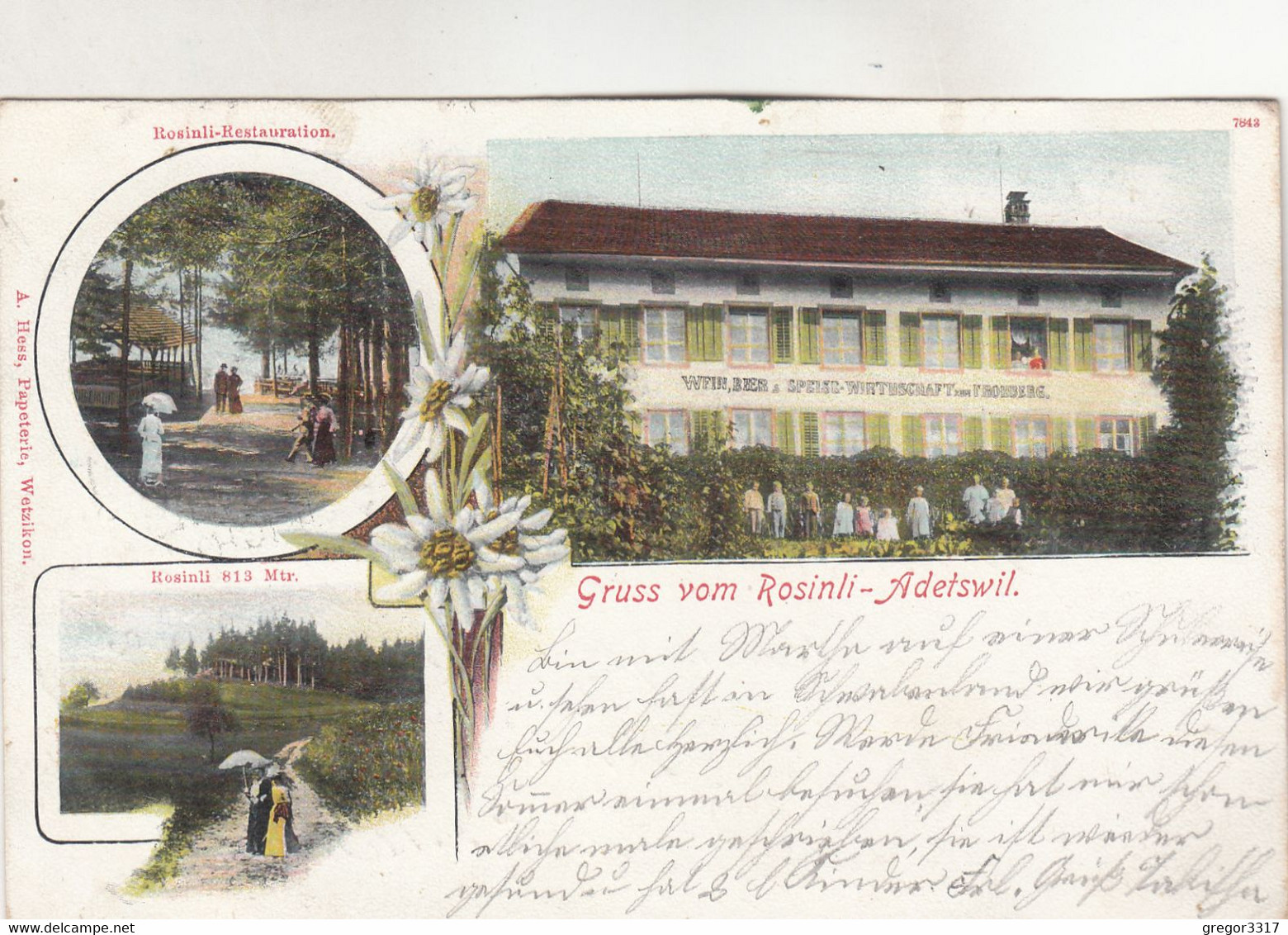 A4862) BÄRETSWIL - GRUSS Vom RISINLI ADETSWIL - Litho  - Balkenstempel 3.07.1903 !! - Bäretswil