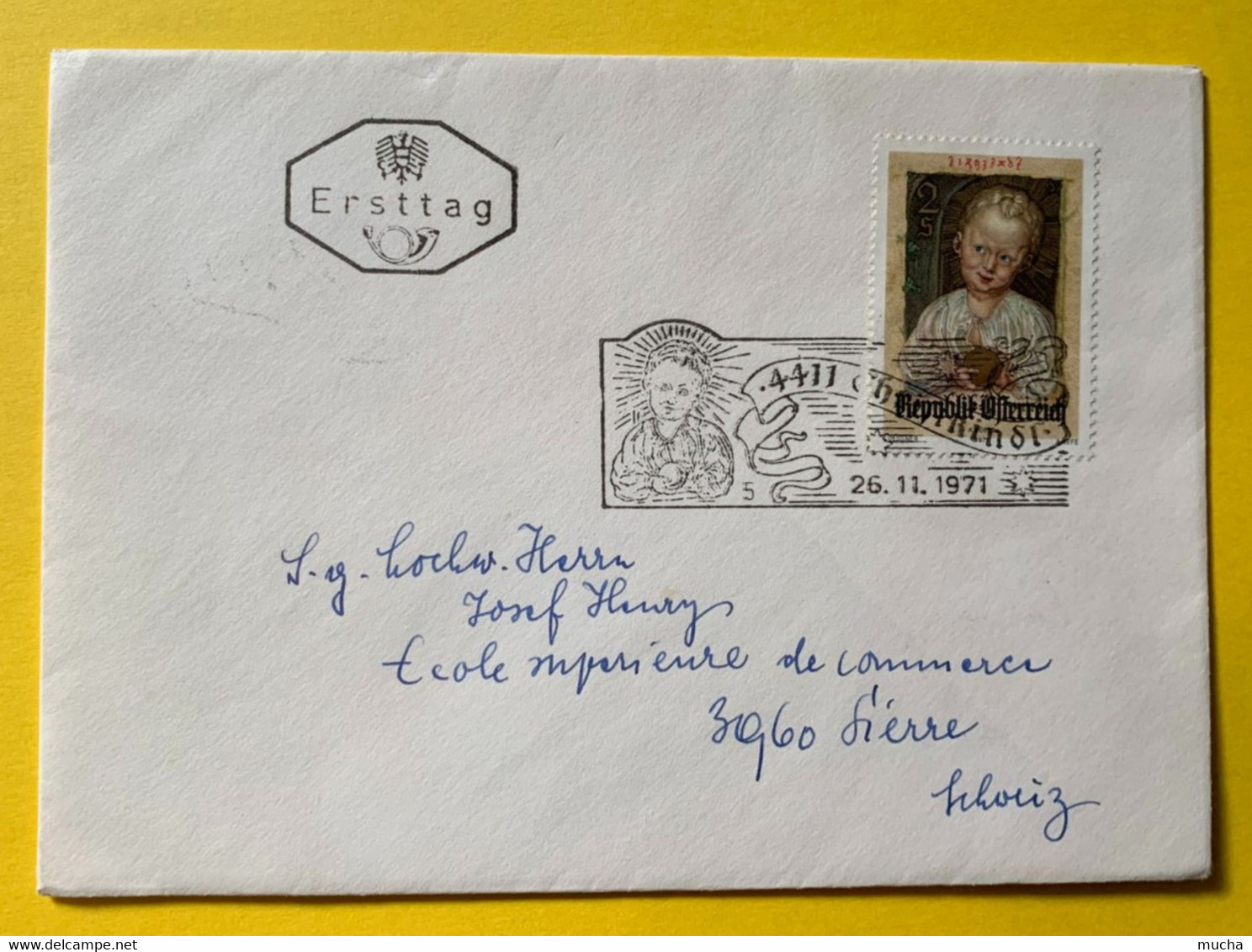 17027 - Lettre Christkindl 26.11.1971 Pour Sierre - Natale