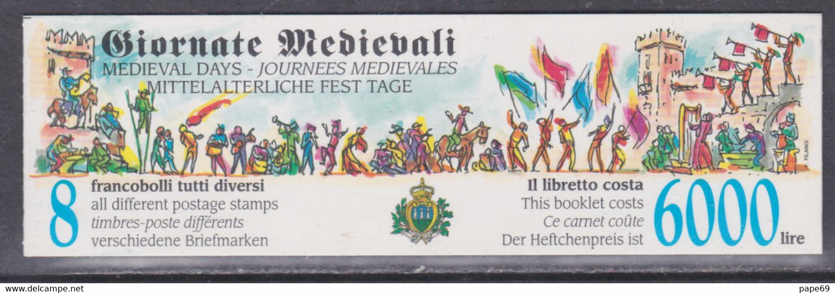 Saint-Marin C N° 1445 XX Journées Médiévales, émis En Carnet, Le Carnet Sans Charnière, TB - Markenheftchen