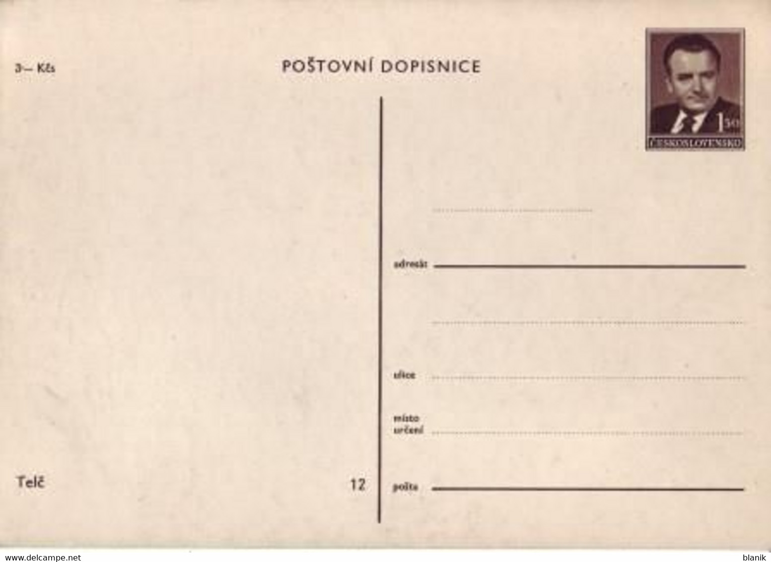 CPH 001 / 12 ** - Bildpostkarte - Teltsch - 1949 / Telč - Ohne Zuordnung