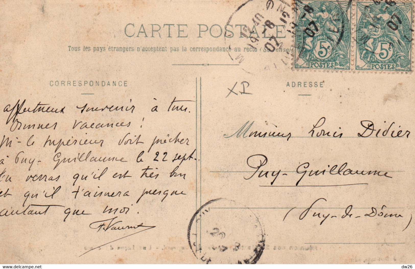 Une Leçon D'Escrime (la Fente) Réunion Des Etudiants, Rue De Vaugirard - Edition J. Desfeuille) Carte De 1907 - Fechten