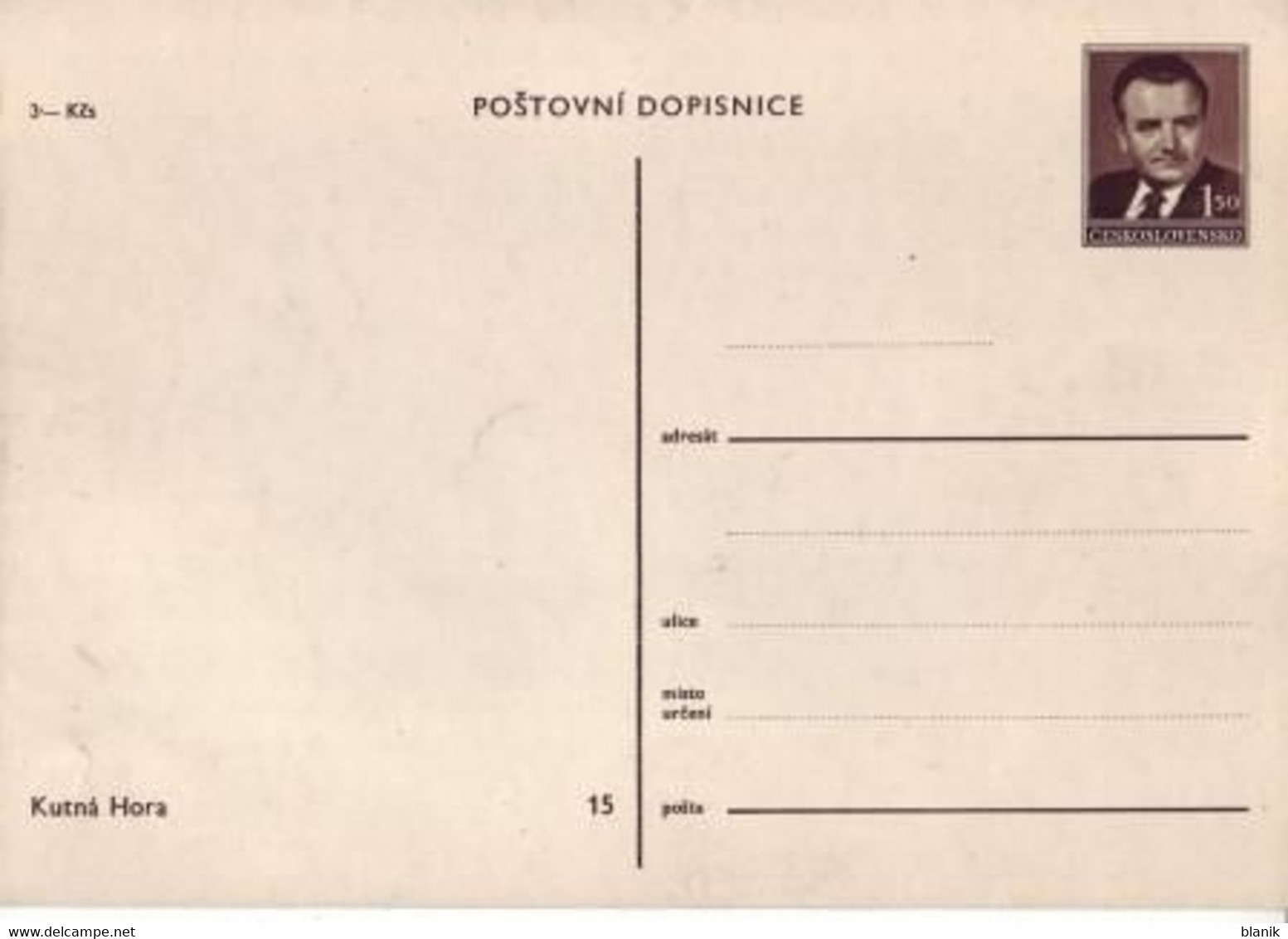 CPH 001 / 15 ** - Bildpostkarte - Kuttenberg - 1949 / Kutná Hora - Ohne Zuordnung