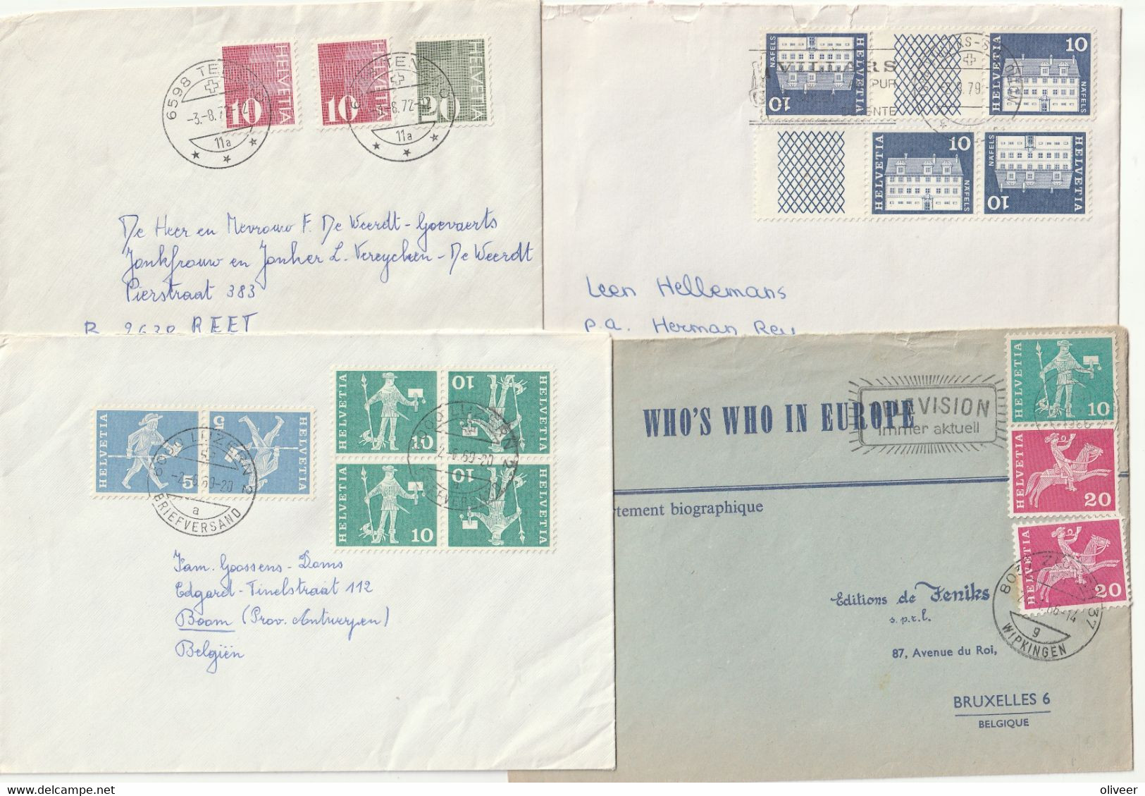 8 Documents Avec Timbres Rouleaux - 2 Scans - Coil Stamps