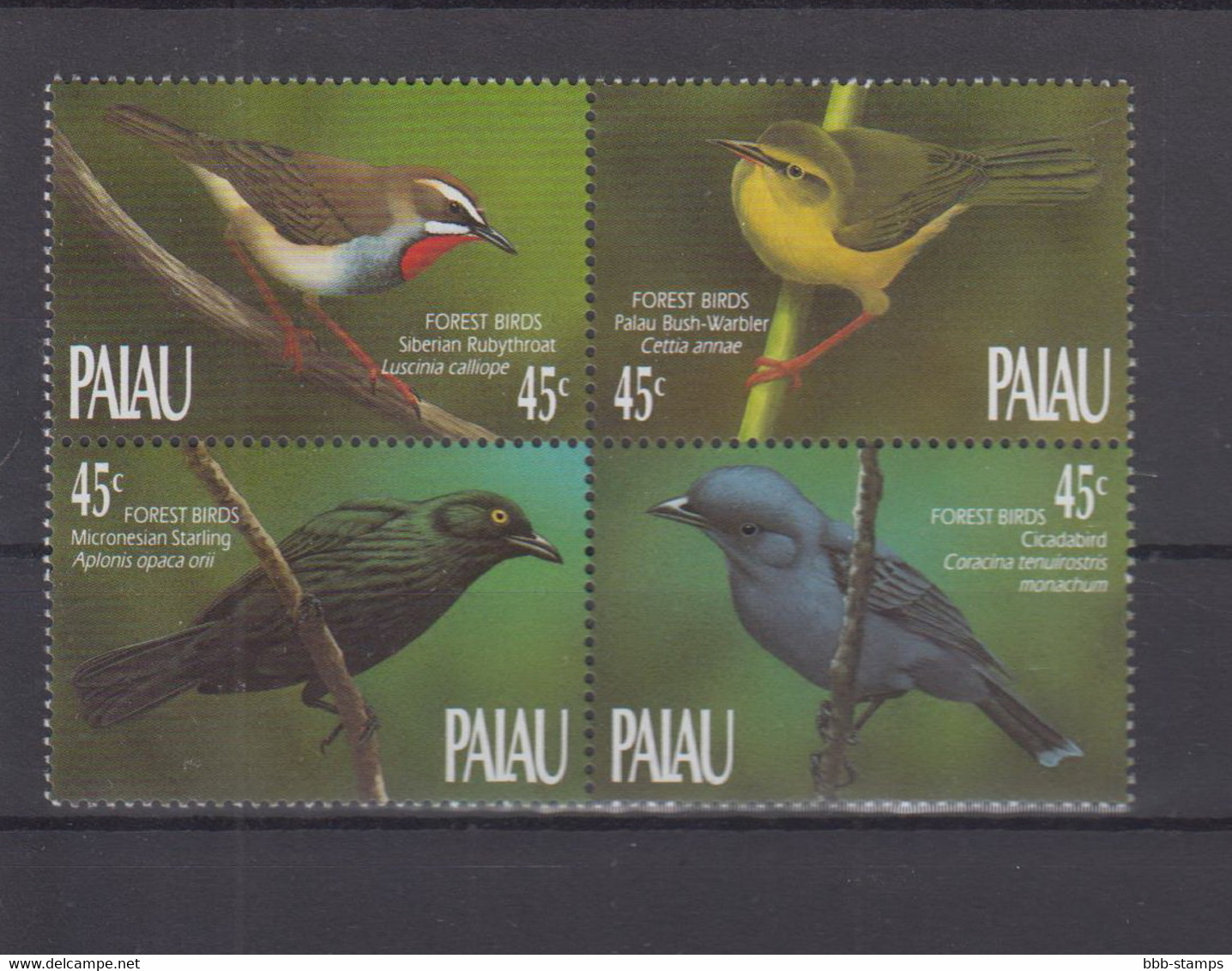 Palau Michel Cat. No. Mnh/** 347/350 Birds - Palau