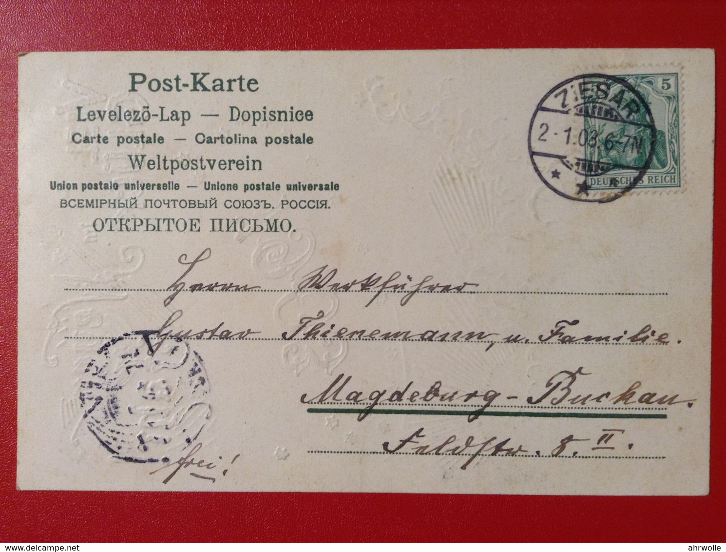 AK Viel Glück Im Neuen Jahr 1903 Planetenkarte Poststempel Ziesar - Nieuwjaar