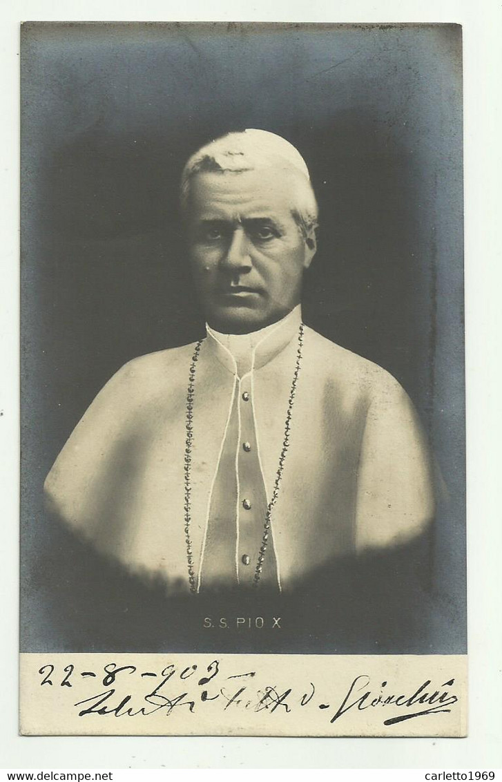 S.S. PAPA PIO X - CARTOLINA FOTOGRAFICA 1903 VIAGGIATA FP - Popes