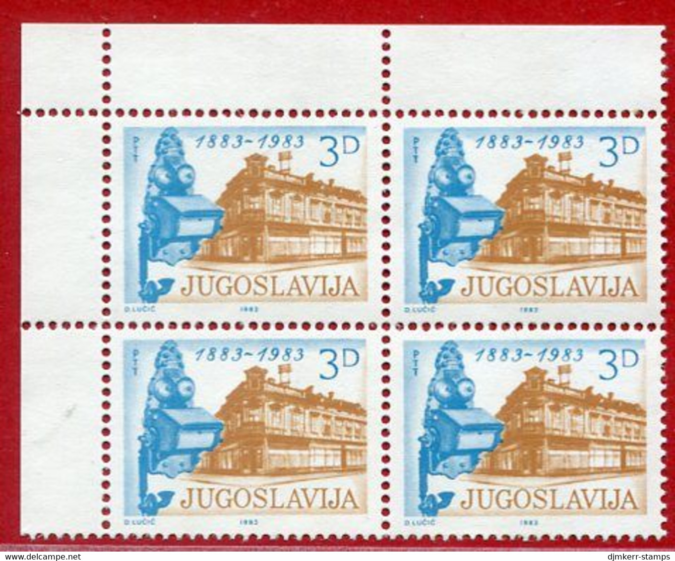 YUGOSLAVIA 1983 Serbian Telephone Centenary Block Of 4 MNH / **.  Michel 1975 - Ongebruikt