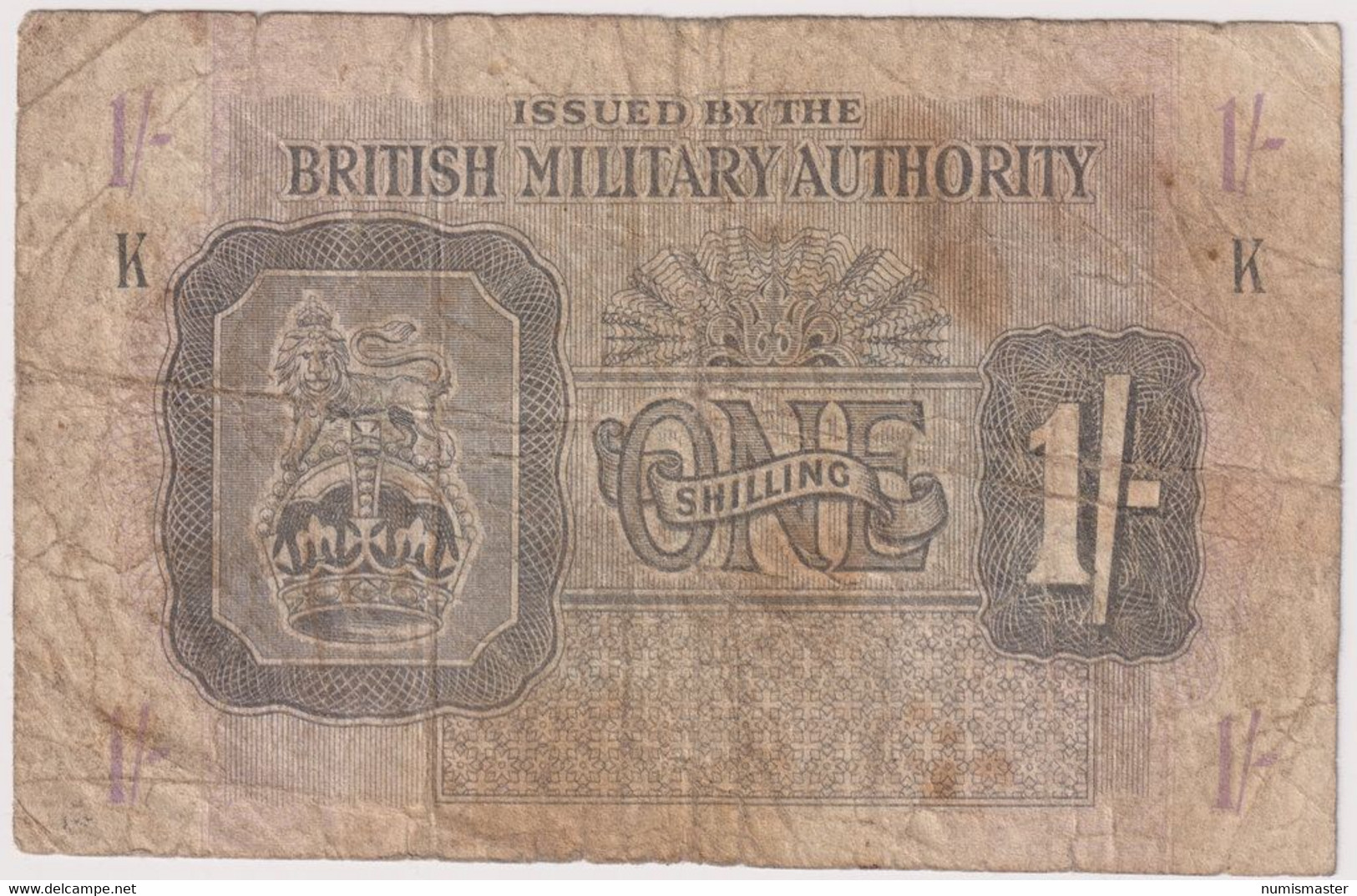 BRITISH MILITARY AUTHORITY , 1 SHILLING ND ( 1942 ) - Autorità Militare Britannica