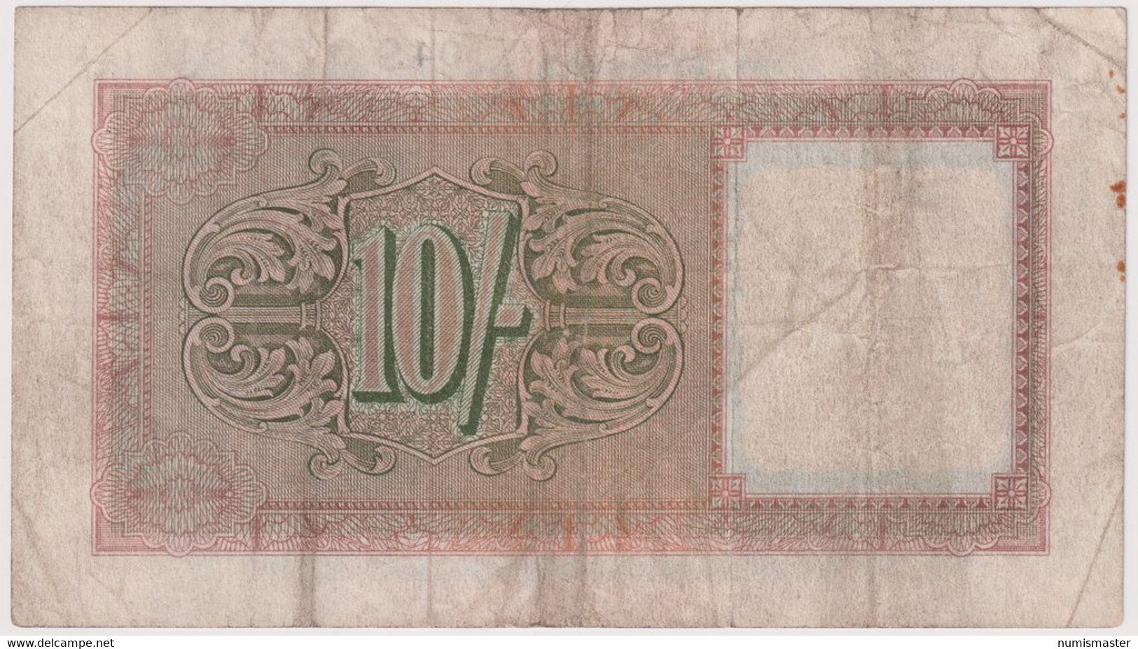 BRITISH MILITARY AUTHORITY , 10 SHILLING ND ( 1943 ) - Autoridad Militar Británica