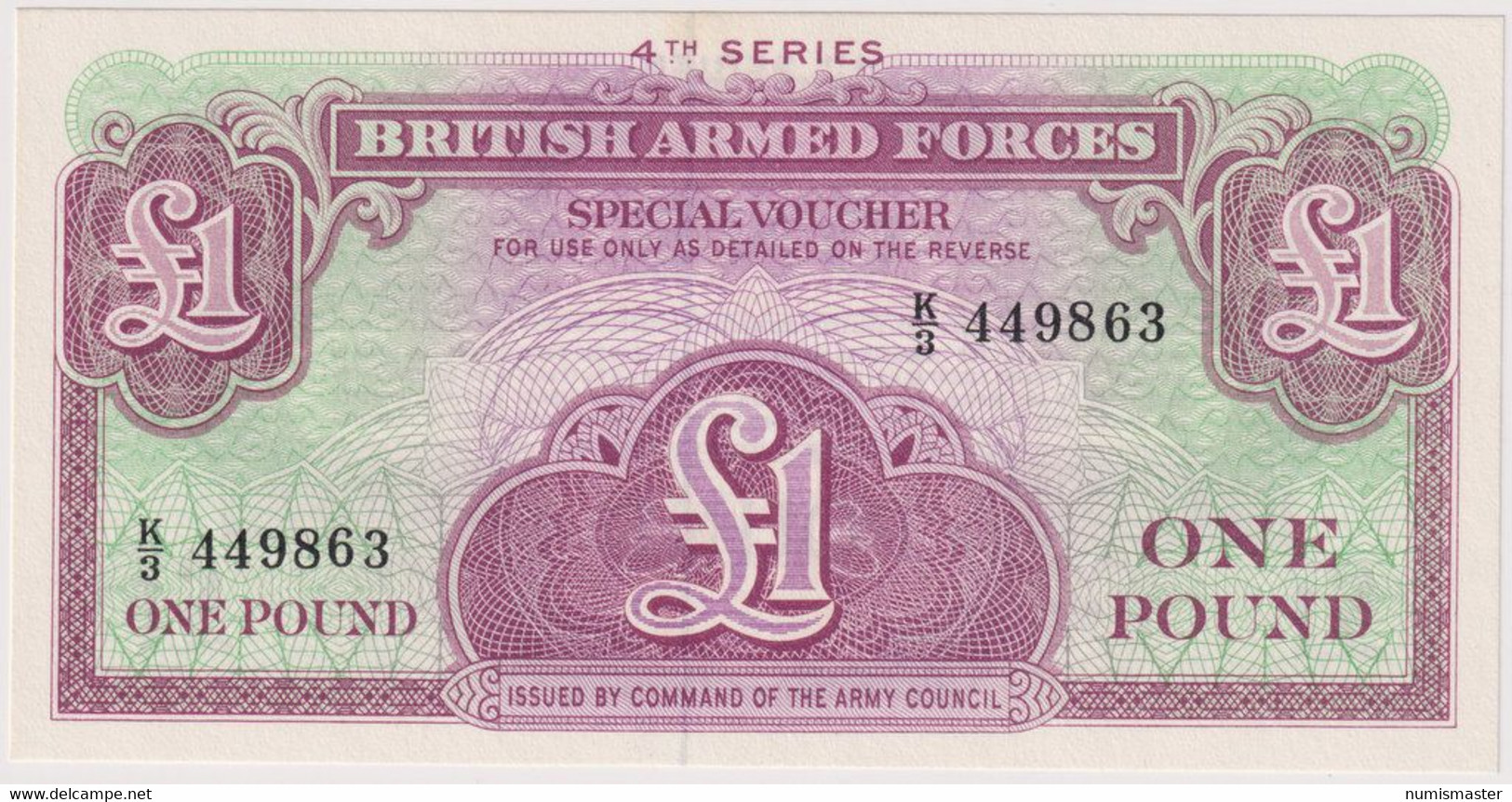 BRITISH ARMED FORCE , 1 POUND 4th SERIES ( 1962) - British Armed Forces & Special Vouchers