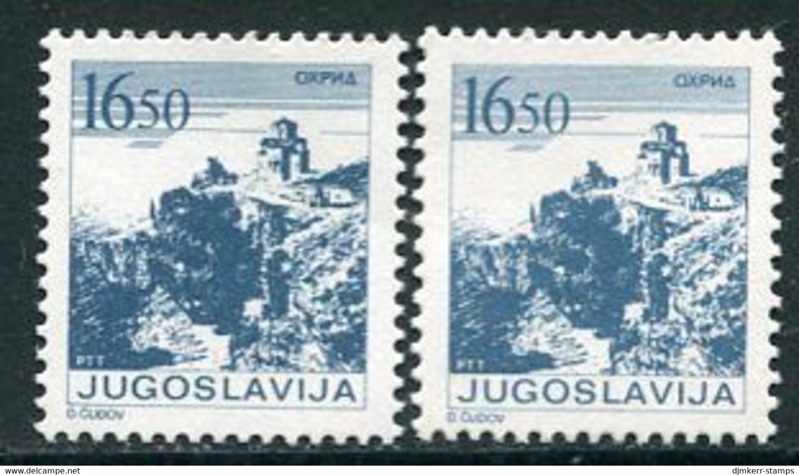 YUGOSLAVIA 1983 Towns Definitive 16.50 D. Both Perforations MNH / **.  Michel 1995A,C - Nuevos