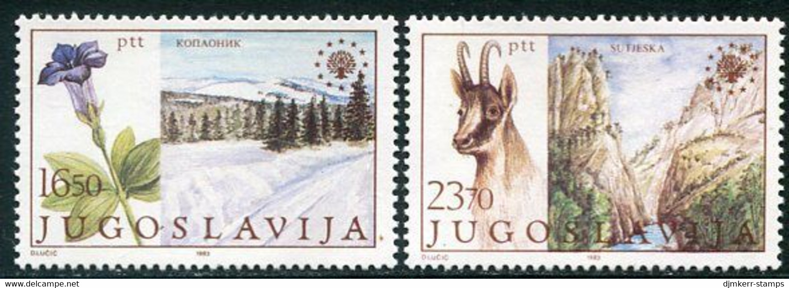 YUGOSLAVIA 1983 European Nature Protection III MNH / **.  Michel 2000-01 - Nuevos