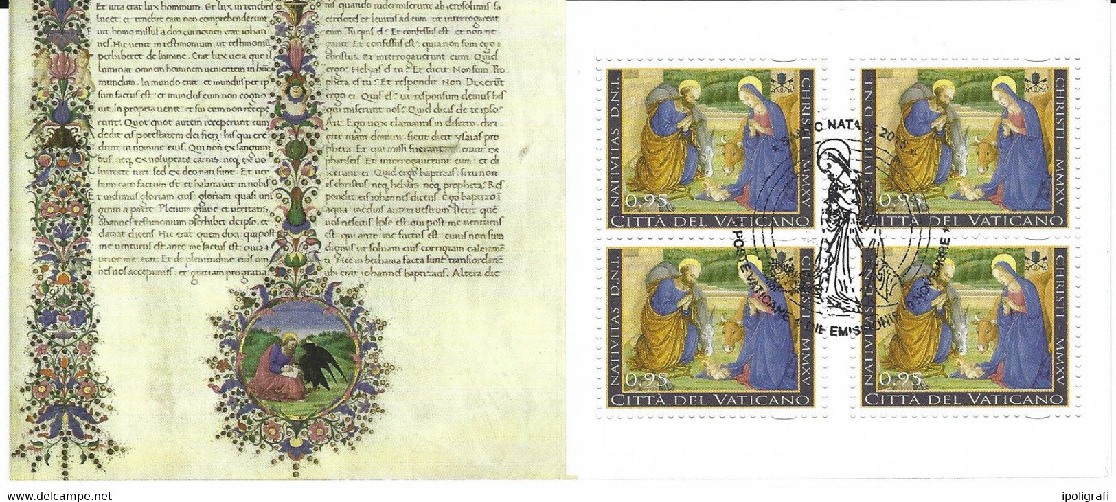 Vaticano 2015 Natale Carnet Usato I° Giorno, Splendido - Used Stamps