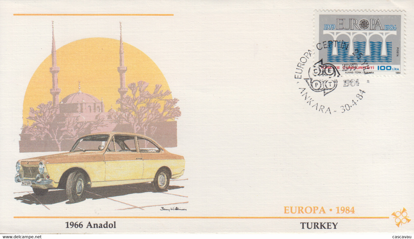 Enveloppe  FDC   1er  Jour    TURQUIE     EUROPA    1984 - 1984