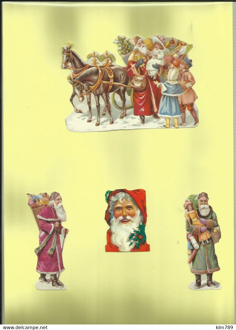 Chromos - Gaufrés - Découpis - Fete De Noel - Père Noel - Semi-Moderne - Pour Décoration - Réf . 69 - Motivos De Navidad