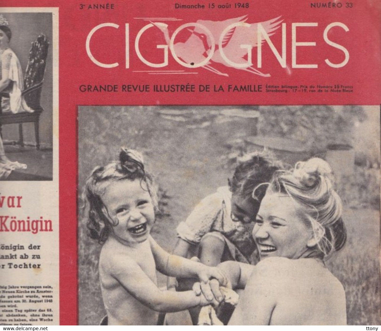 Revue Illustrée De La Famille  Cigognes 1948  édition Strasbourg    Großes Illustriertes Familienmagazin Auf Deutsch - Bambini & Adolescenti