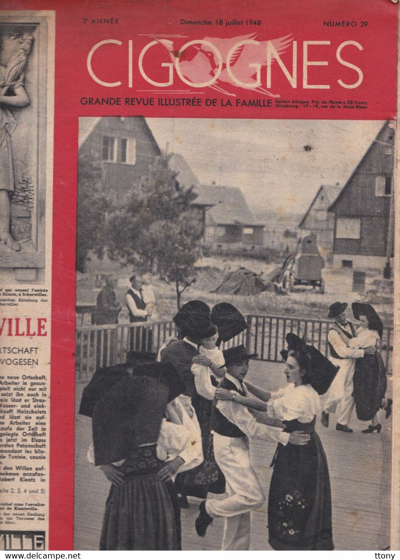 Revue Illustrée De La Famille  Cigognes 1948  édition Strasbourg    Großes Illustriertes Familienmagazin Auf Deutsch - Bambini & Adolescenti