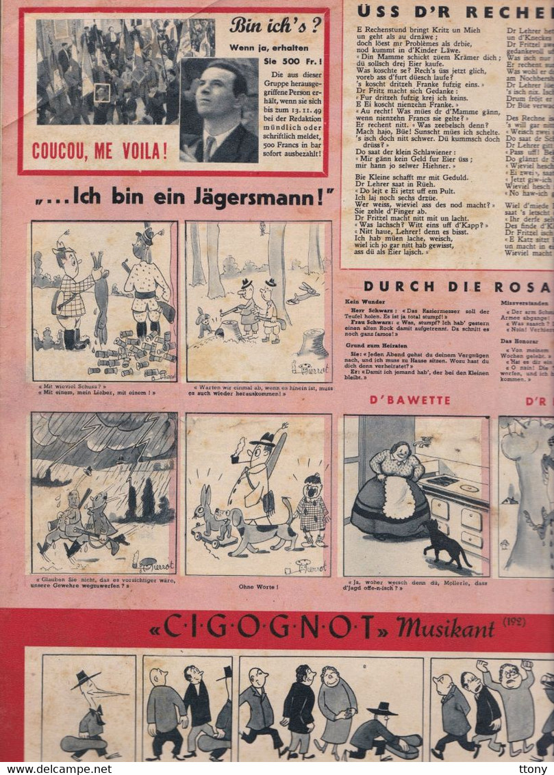 Revue Illustrée De La Famille  Cigognes 1949   édition Strasbourg    Großes Illustriertes Familienmagazin Auf Deutsch - Bambini & Adolescenti