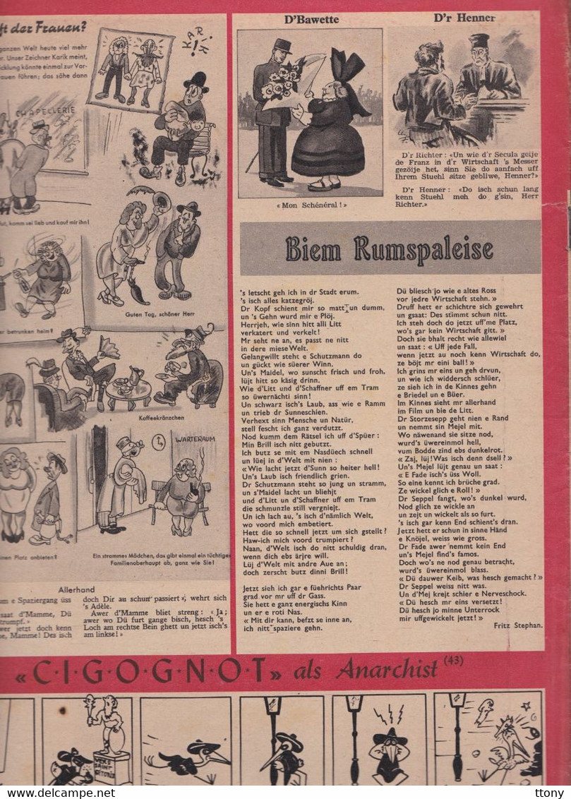 Revue Illustrée De La Famille Cigognes 1946  édition Strasbourg  Illustriertes Familienmagazin Auf Deutsch Et French - Kids & Teenagers