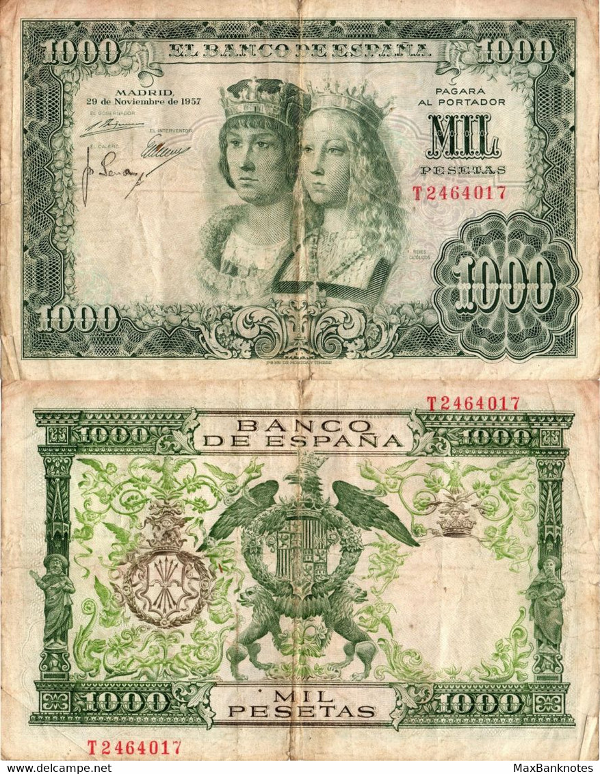 Spain / 1.000 Pesetas / 1957 / P-149(a) / VF - 1000 Pesetas