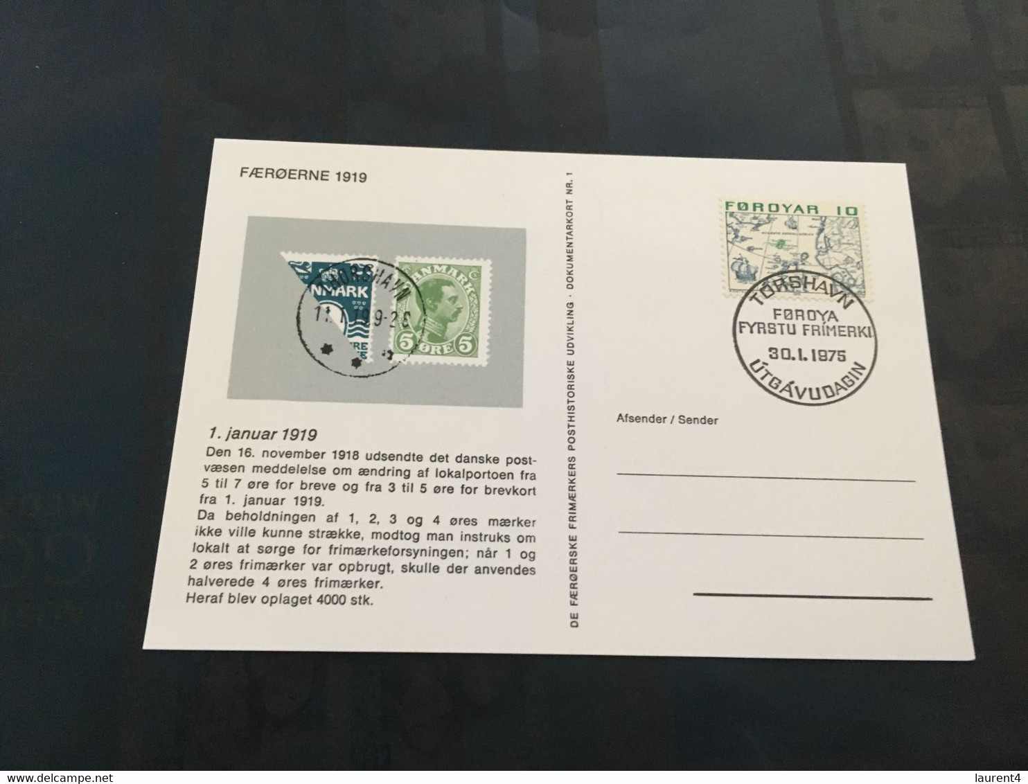 (1 E 4) Denmark - Førøyard - Souvenir Card 1 & 8 (2 Cards) 1975 - Sonstige & Ohne Zuordnung